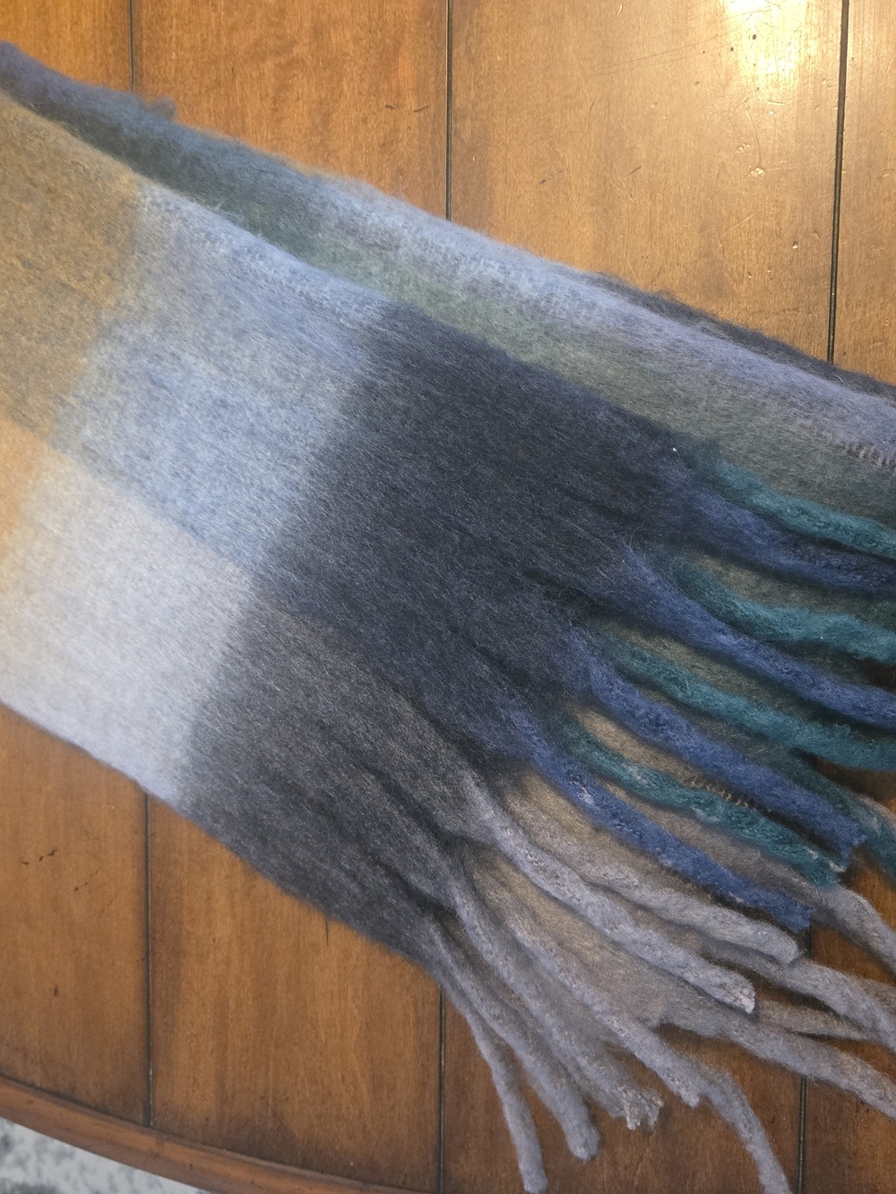 Multi-Color Gradient Wool-like Scarf - Picture 5 of 7